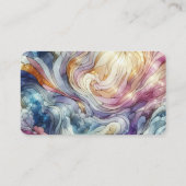 Stained glass pastel colourful abstract visitekaartje (Achterkant)