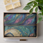 Stained Glass Peacock Decoupage Tissuepapier (Geschenk)