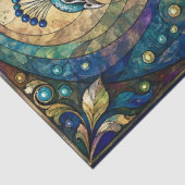 Stained Glass Peacock Decoupage Tissuepapier (Detail)