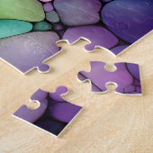 Stained Glass Peacock Floral Wreath Art Legpuzzel (Zijkant)