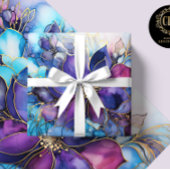 Stained Glass Purple Blue Florals Luxe Aesthetics Tissuepapier