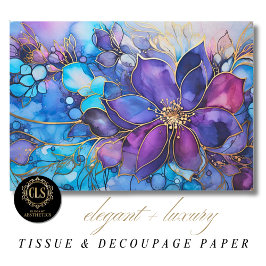 Stained Glass Purple Blue Florals Luxe Aesthetics  Tissuepapier