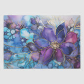 Stained Glass Purple Blue Florals Luxe Aesthetics Tissuepapier (Voorkant)