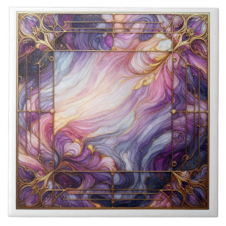 Stained glass purple tegeltje