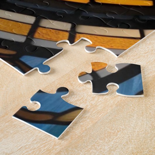 Stained-glass rabbit jigsaw puzzle legpuzzel (Zijkant)