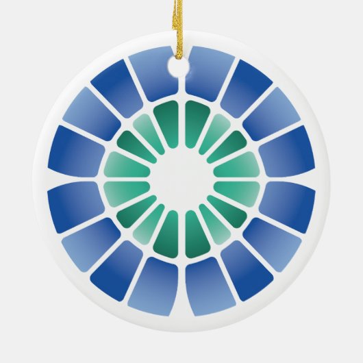 Stained Glass (Radial - Daylight) Keramisch Ornament (Achterkant)