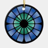 Stained Glass (Radial - Midnight) Keramisch Ornament (Voorkant)
