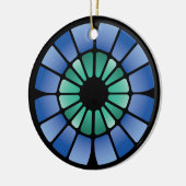 Stained Glass (Radial - Midnight) Keramisch Ornament (Links)