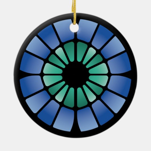 Stained Glass (Radial - Midnight) Keramisch Ornament (Achterkant)