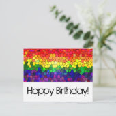 Stained Glass Rainbow - Birthday Card Briefkaart (Staand voorkant)