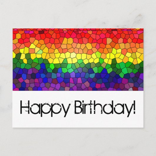 Stained Glass Rainbow - Birthday Card Briefkaart (Voorkant)