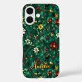 Stained glass red turquoise flowers Case-Mate iPhone case (Achterkant)