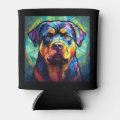 Stained Glass Rottweiler  Blikjeskoeler (Voorkant)