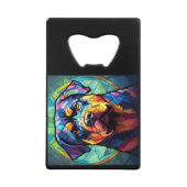 Stained Glass Rottweiler  Creditkaart Flessenopener (Voorkant)