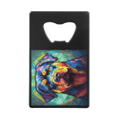 Stained Glass Rottweiler  Creditkaart Flessenopener (Achterkant)