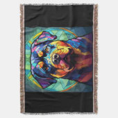 Stained Glass Rottweiler  Deken (Voorkant Verticaal)