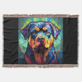 Stained Glass Rottweiler  Deken (Voorkant)