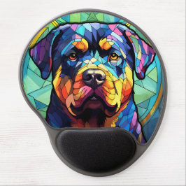 Stained Glass Rottweiler Gel Muismat