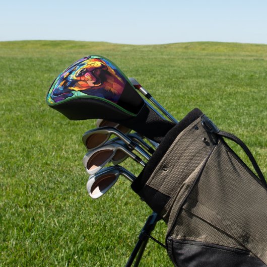Stained Glass Rottweiler  Golfheadcover (Insitu)