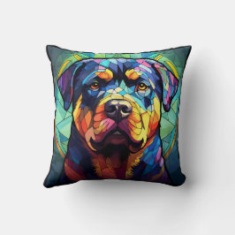 Stained Glass Rottweiler Kussen
