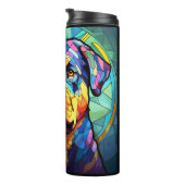 Stained Glass Rottweiler Thermosbeker (Geroteerd rechts)