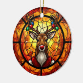 Stained Glass Rudolph Reindeer Keramisch Ornament (Links)