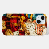 Stained Glass Santa Case-Mate iPhone Case (Achterkant (horizontaal))