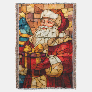 Stained Glass Santa Deken