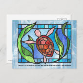 Stained Glass Sea Turtle Postcards Feestdagenkaart (Voorkant / Achterkant)