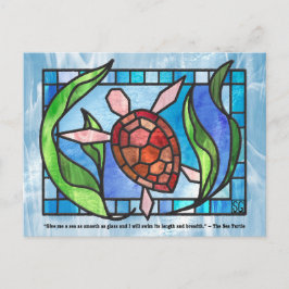 Stained Glass Sea Turtle Postcards Feestdagenkaart