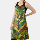 Stained glass seamless texture with leaf pattern, schort (Insitu)