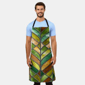 Stained glass seamless texture with leaf pattern, schort (Gedragen)