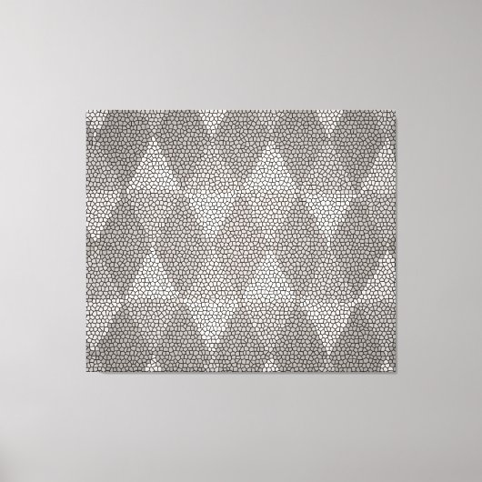 Stained Glass Silver Diamond Pattern Canvas Afdruk (Voorkant)