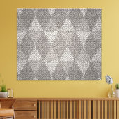 Stained Glass Silver Diamond Pattern Canvas Afdruk (Insitu (Woonkamer))
