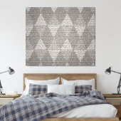 Stained Glass Silver Diamond Pattern Canvas Afdruk (Insitu (Slaapkamer))