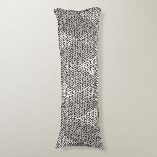 Stained Glass Silver Diamond Pattern Lichaamskussen (Voorkant Verticaal)