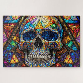 Stained Glass Skull Jigsaw Puzzle Legpuzzel