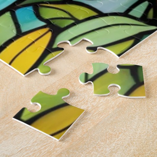 Stained Glass Sloth Jigsaw Puzzle  Legpuzzel (Zijkant)