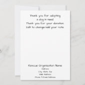 Stained Glass Style Animal Rescue Organization Bedankkaart (Achterkant)