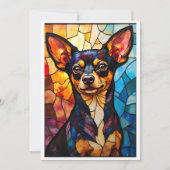 Stained Glass Style Chihuahua Dog Kaart (Voorkant)