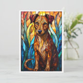 Stained Glass Style Dog Rescue Organization Bedankkaart (Staand voorkant)