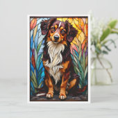 Stained Glass Style Dog Rescue Organization Bedankkaart (Staand voorkant)