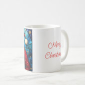 Stained Glass Style Santa Claus Merry Christmas Koffiemok (Voorkant rechts)