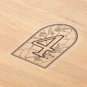 Stained Glass Style Table Number Four Acryl Uitnodigingen (Laagn)