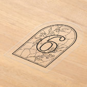 Stained Glass Style Table Number Six Acryl Uitnodigingen (Laagn)