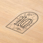 Stained Glass Style Table Number Ten Acryl Uitnodigingen (Laagn)