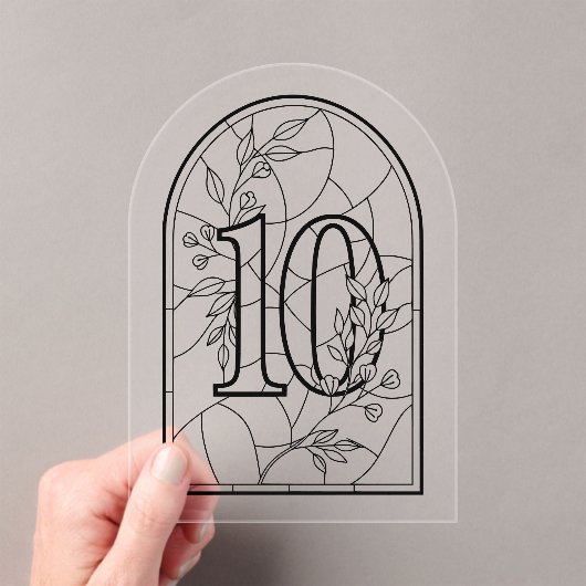 Stained Glass Style Table Number Ten Acryl Uitnodigingen (Insitu (Draagbaar))