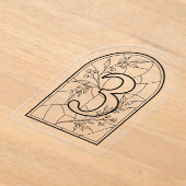 Stained Glass Style Table Number Three Acryl Uitnodigingen (Laagn)