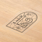 Stained Glass Style Table Number Twelve Acryl Uitnodigingen (Laagn)