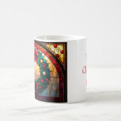 Stained Glass Style Wreath Happy Christmas to All Koffiemok (Center)